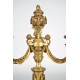 Candelabro de bronce dorado estilo Luis XVI