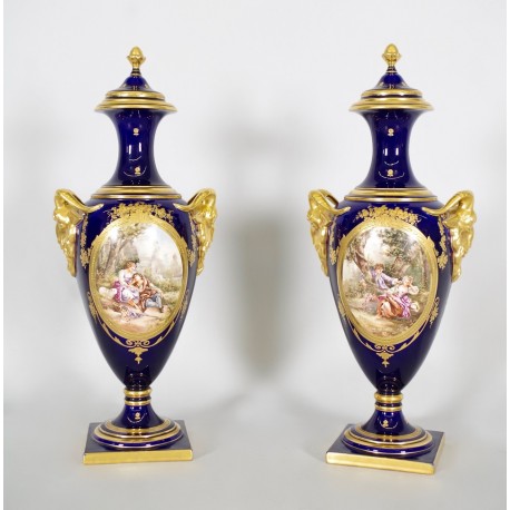 Samson: par de jarrones de porcelana de estilo Sèvres