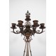 Pareja de candelabros de bronce Napoleón III de estilo Barbedienne