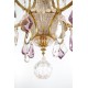 Araña de bronce y cristal de estilo Luis XVI