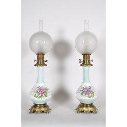 Pareja de lámparas de porcelana Napoleón III