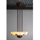 Lámpara de suspensión Art-Deco de hierro forjado