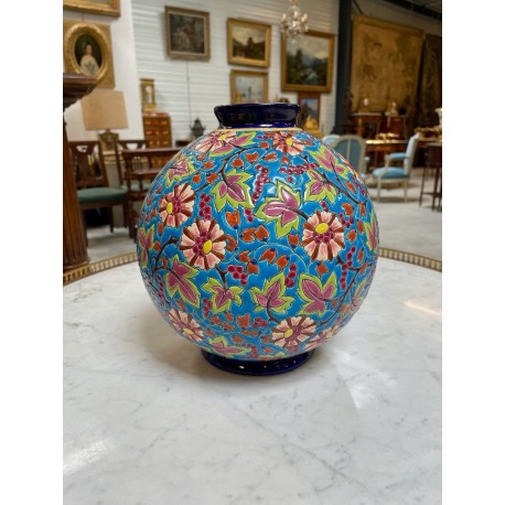 Emaux de Longwy : vase boule